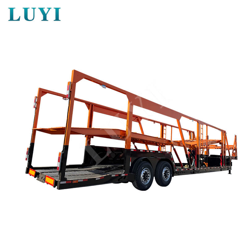 3-assige autocarrier die containertrailers vervoert